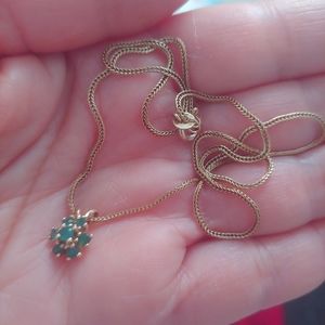 14k gold emerald necklace